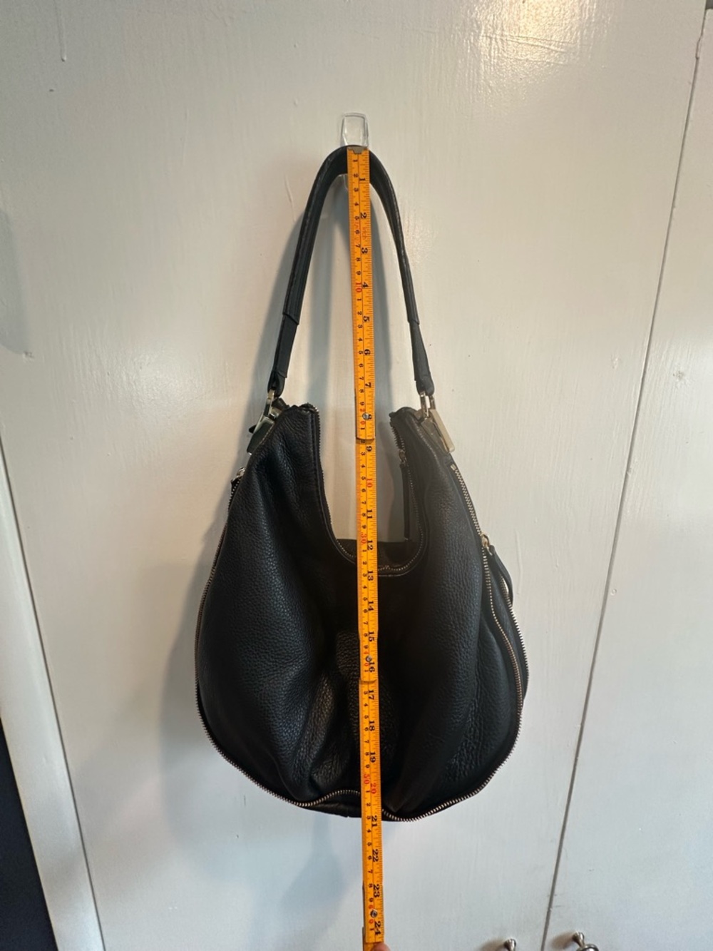 Vince Camuto Black Pebbled Leather Hobo with Gold Hardware - Picture 8 of 8